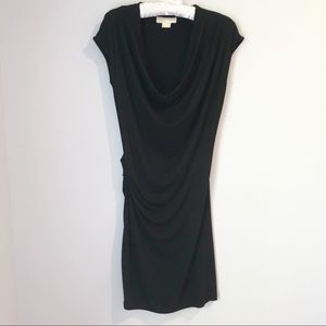 MICHAEL KORS Drape Neck Dress Black Sz XS